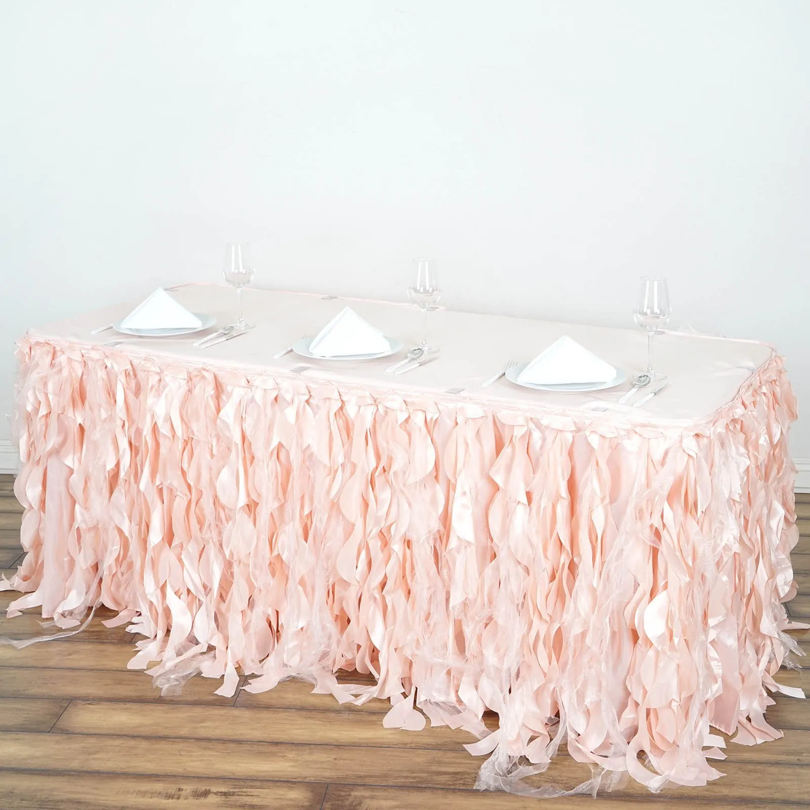 ROSE GOLD CURLY TABLESKIRT 17'