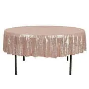 Blush Sequin Round Tablecloth 70''