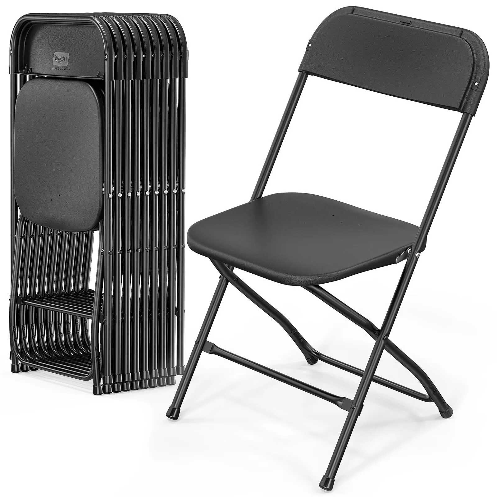 BLACK PLASTIC FOLDING CHAIR 