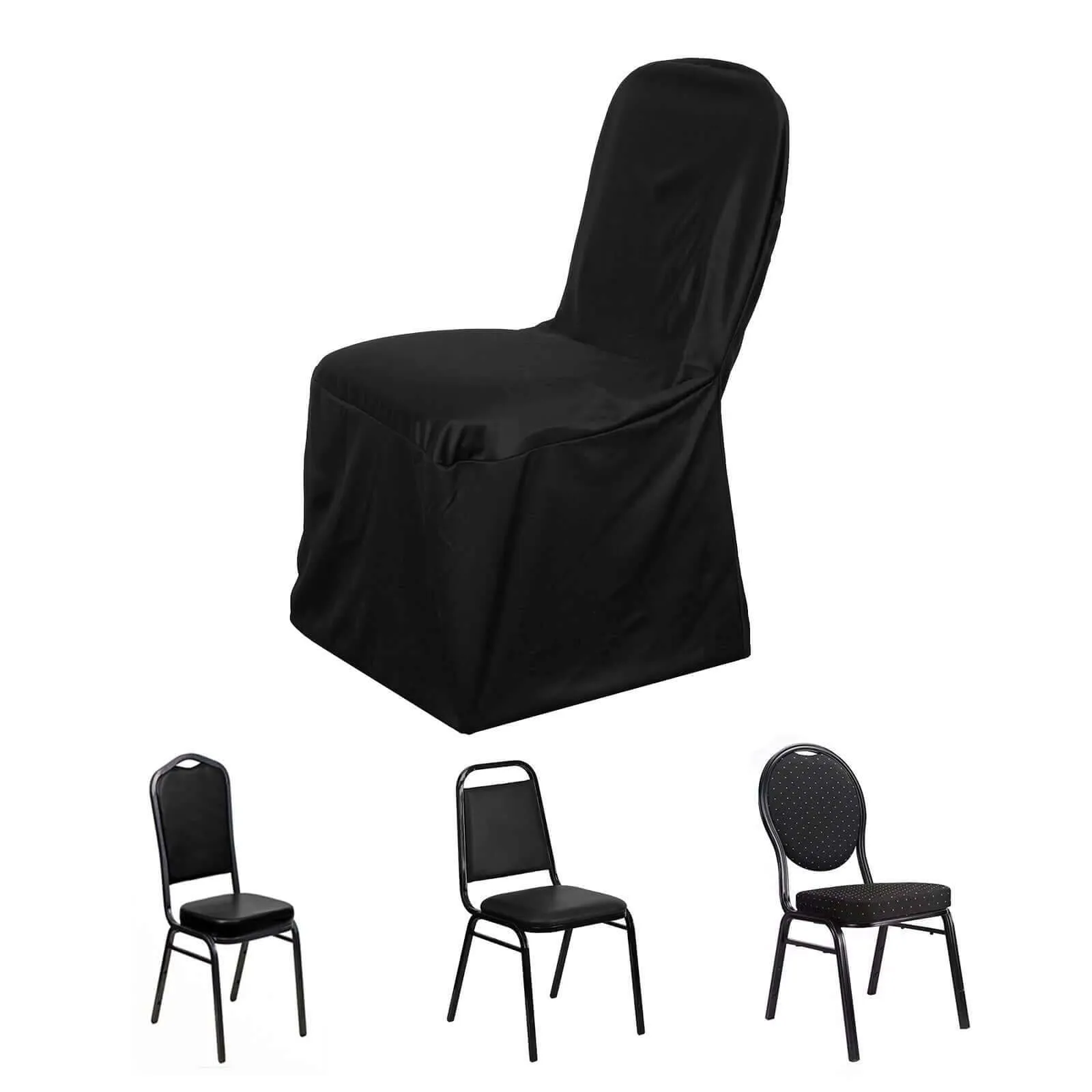BLACK SCUBA BANQUET CHAIR COVERS 