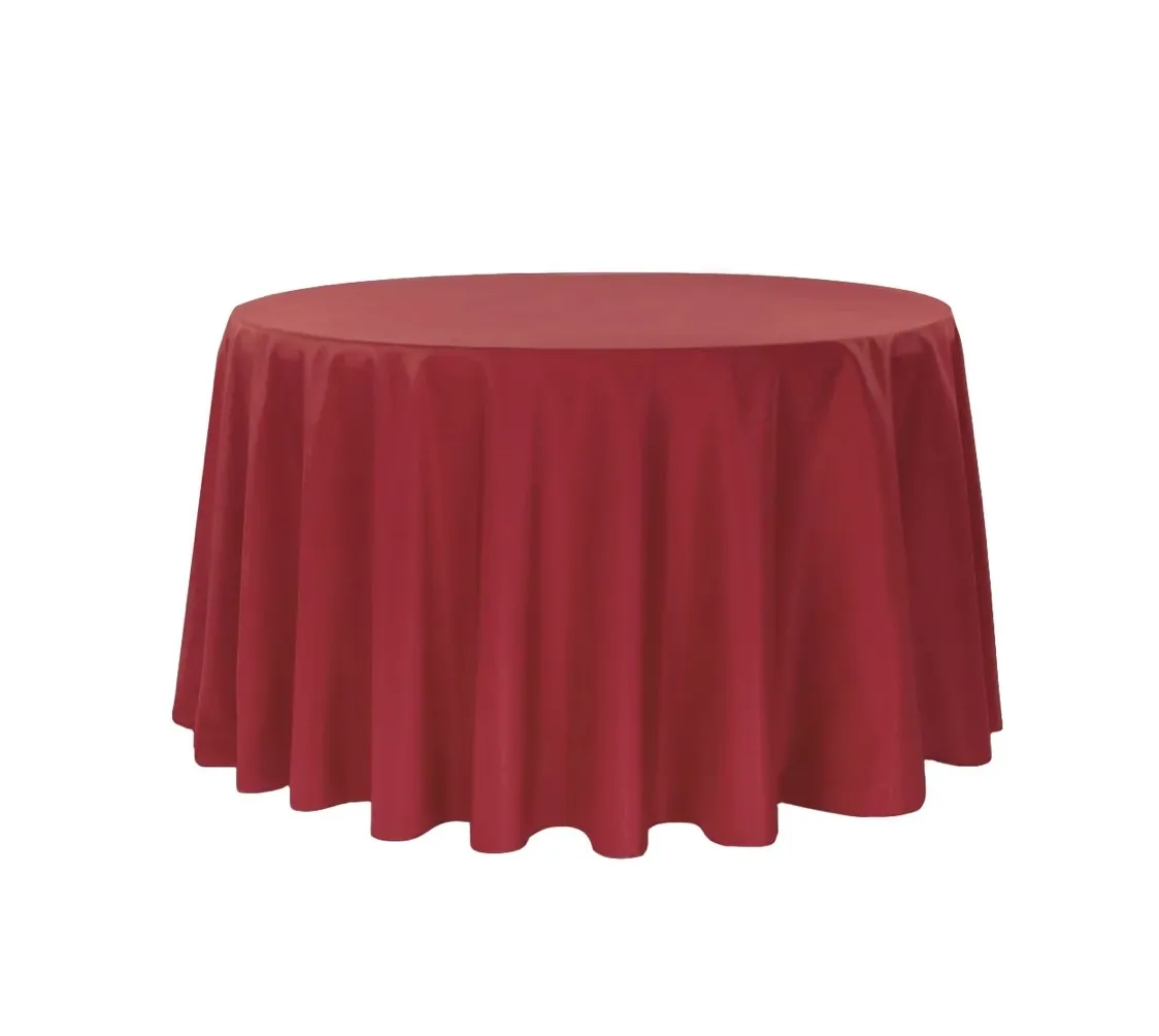 Apple Red Polyester Round Tablecloth 120''
