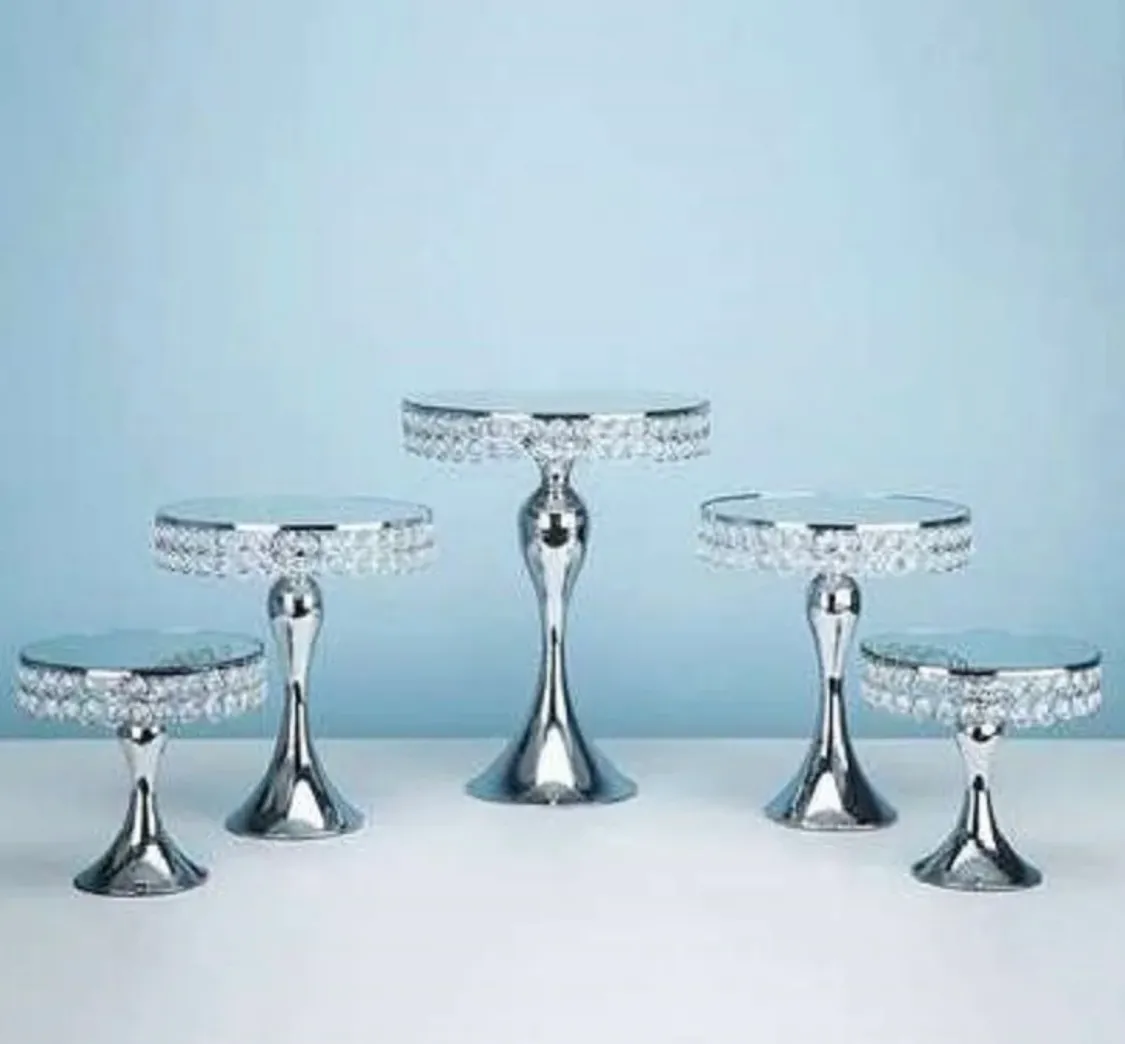 SILVER MIRROR CUPCAKE STAND (5) 