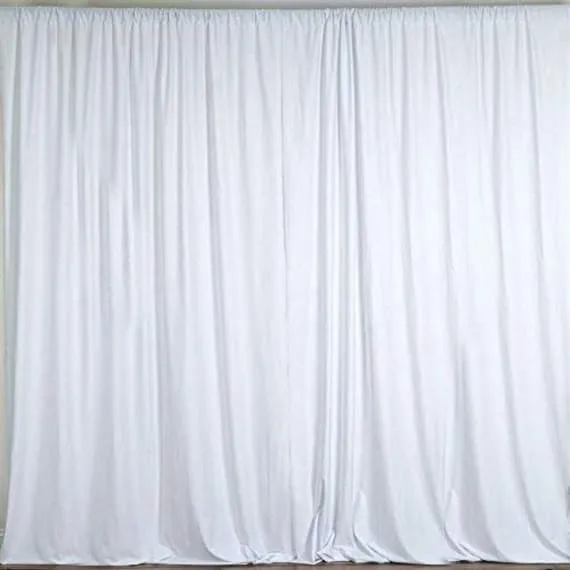 WHITE POLYESTER DRAPE  12'H X 52''W