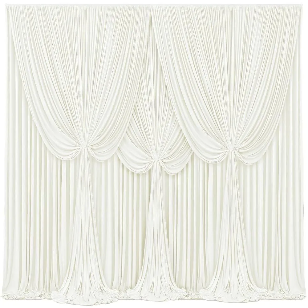 IVORY WRINKLE FREE DRAPES 12'H x 5' W