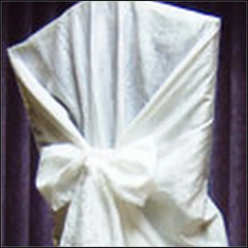 WHITE CRUSHED TAFFETA UNIVERSAL CHAIR COVER