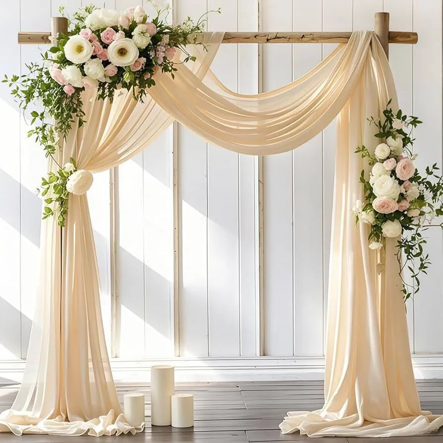 CHAMPAGNE CHIFFON ARCH DRAPERY FABRIC 30'
