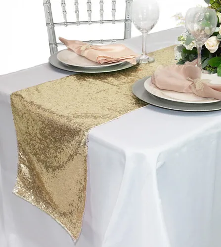 Gold  Sequin Runner 14''x108''