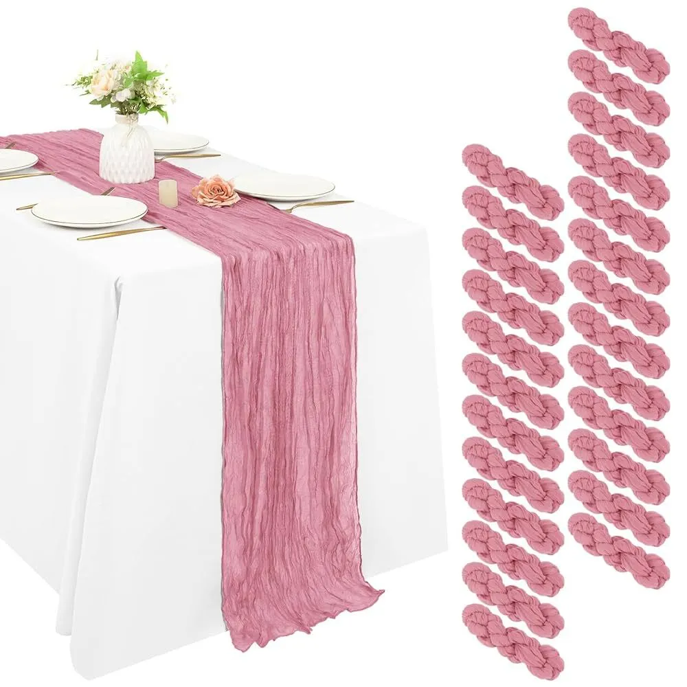 Dusty rose runner cheescloth