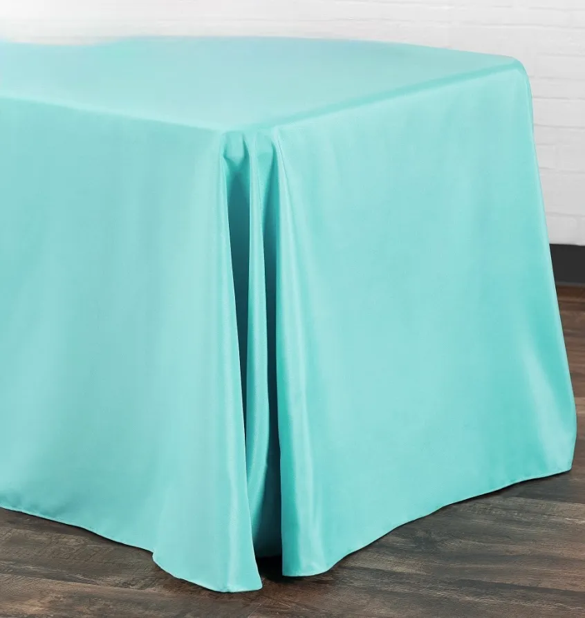 Blue Polyester Rectangular Tablecloth 90''x156''
