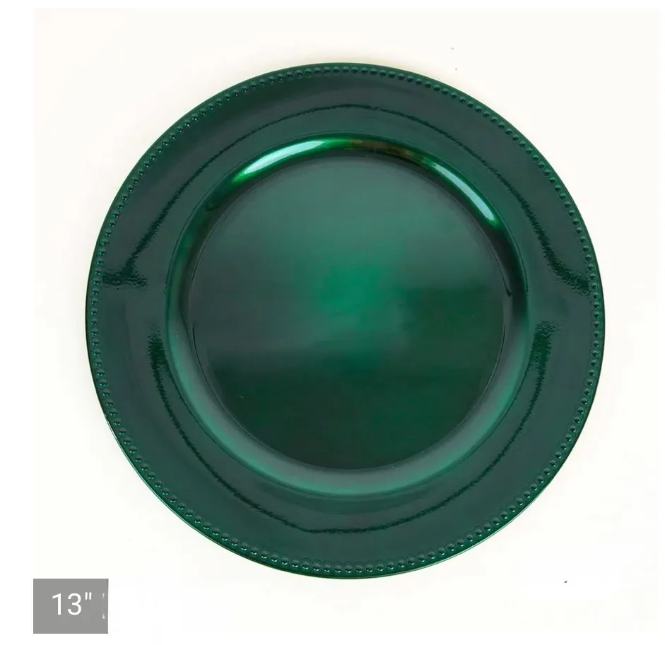 HUNTER GREEN CHARGER PLATE 13'' 