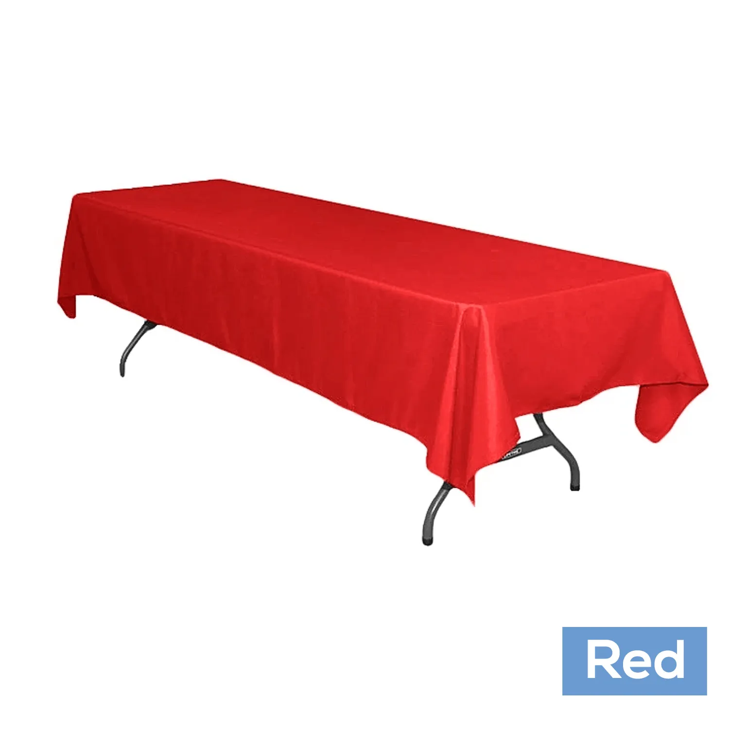 Red Polyester Rectangulare Tablecloth 60''x126''