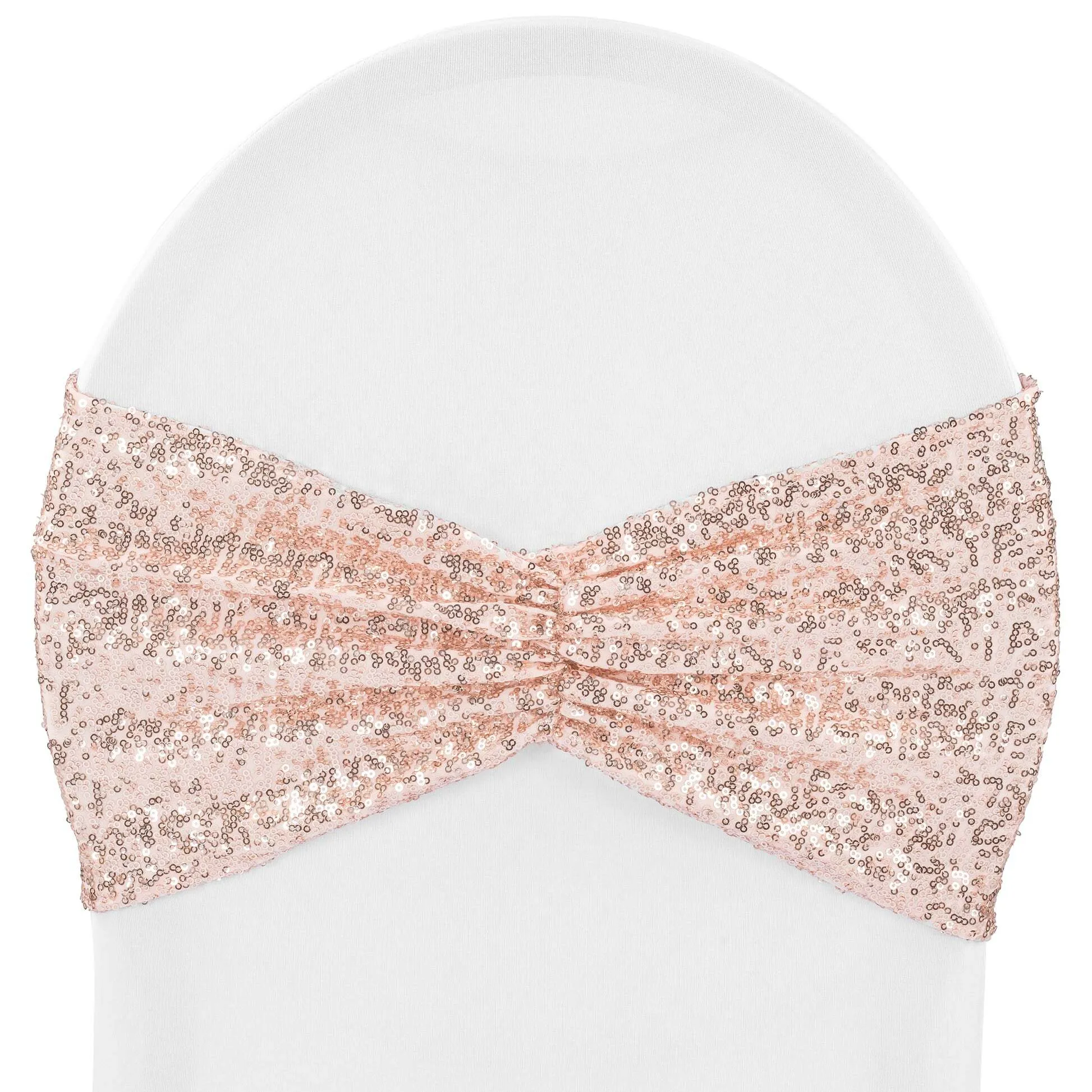 ROSE GOLD SPANDEX SEQUIN SASH