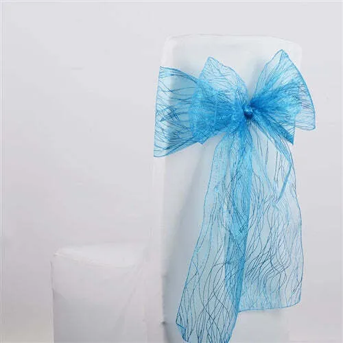 TURQUOISE  ORGANZA  SASH 8''X108''