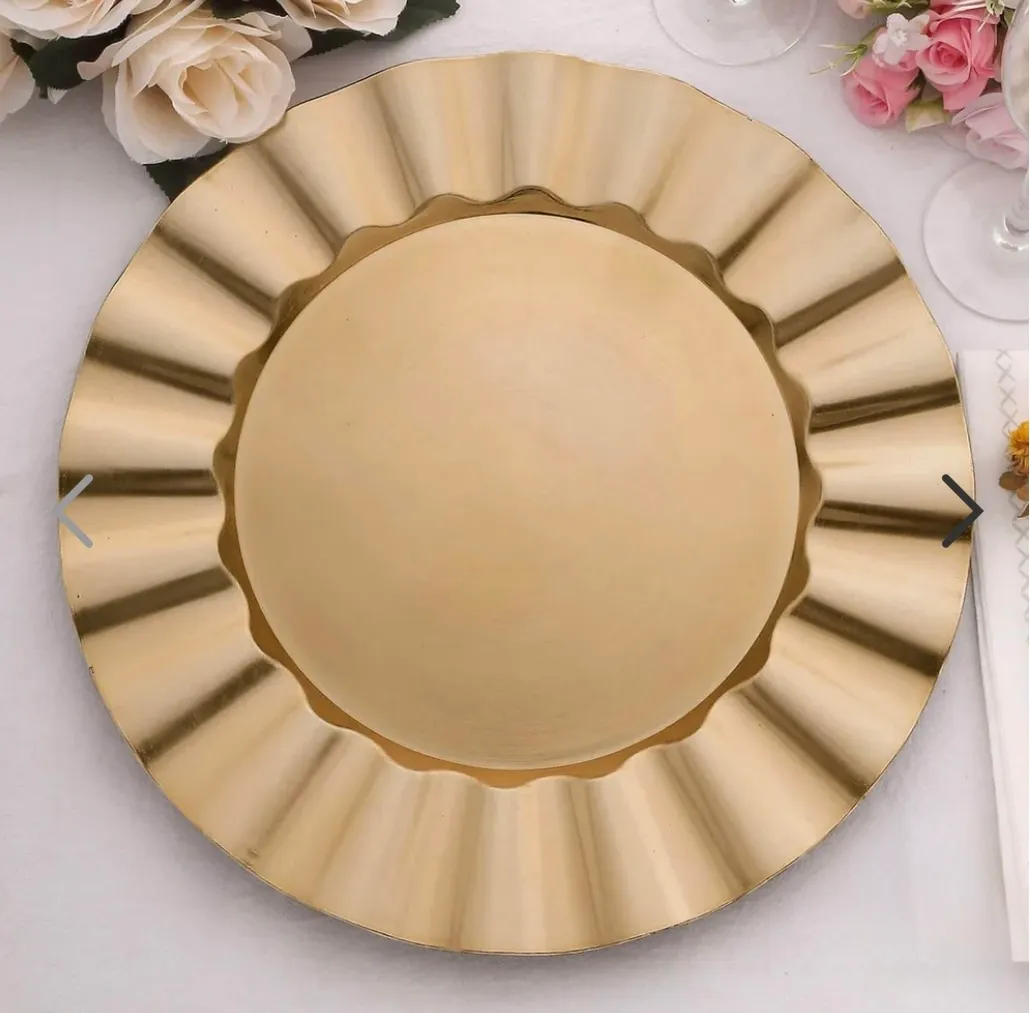 GOLD FLUTED CHARGER PLATE 13''