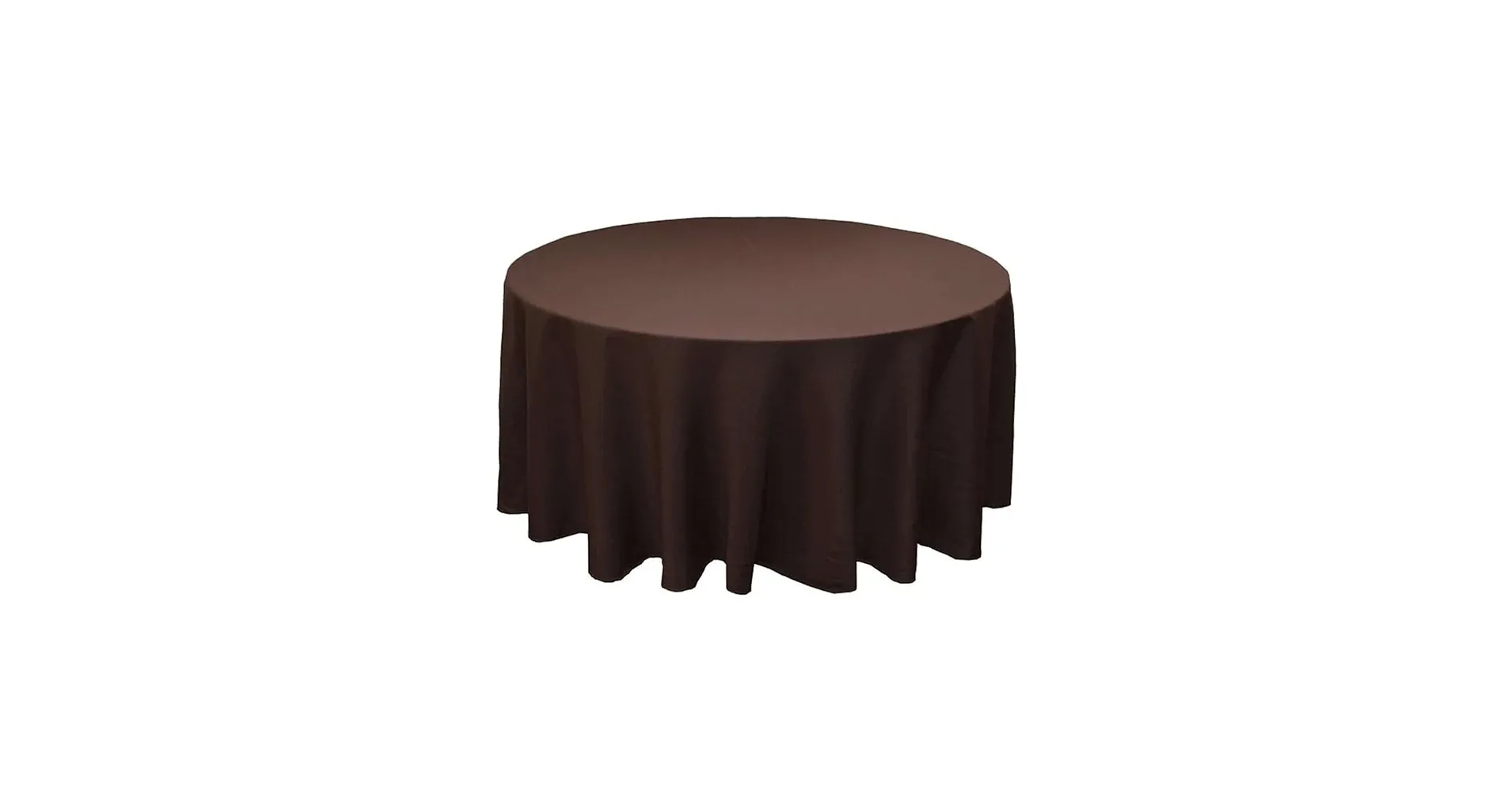Brown Polyester Round Tablecloth 120"
