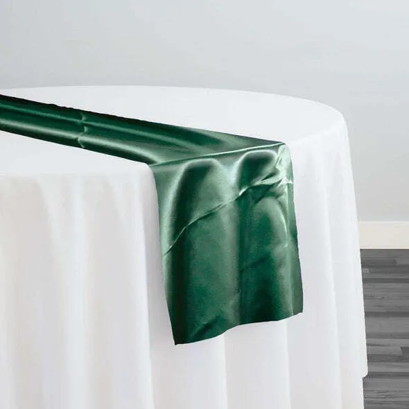 HUNTER GREEN  BRIDAL SATIN  RUNNER 14''X108''
