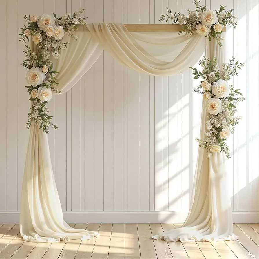 NUDE CHIFFON ARCH DRAPERY FABRIC 30'