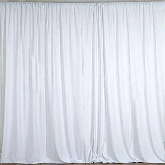 WHITE POLYESTER DRAPE 40'H X 118'' W