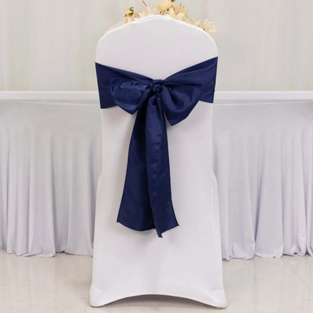 NAVY BLUE  SATIN  SASH 7''X108''