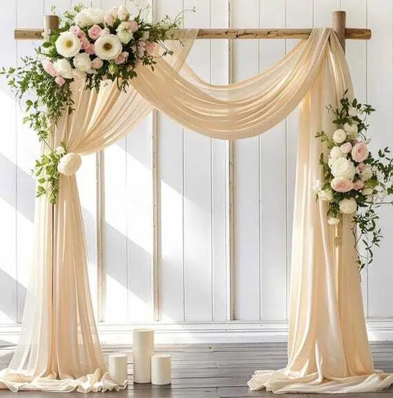 NUDE CHIFFON ARCH DRAPERY 20'