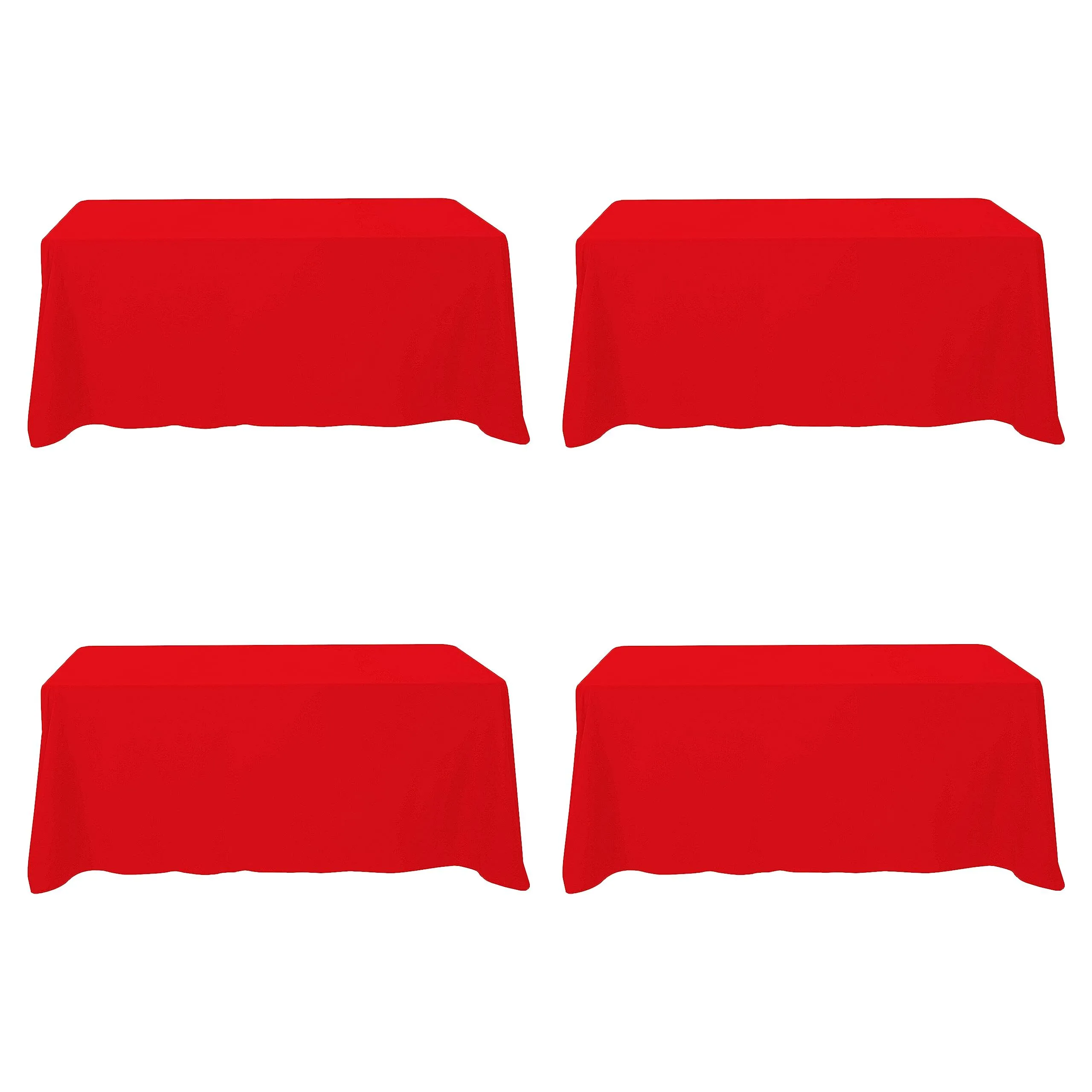 Red Polyester Rectangulare Tablecloth 90''x132''