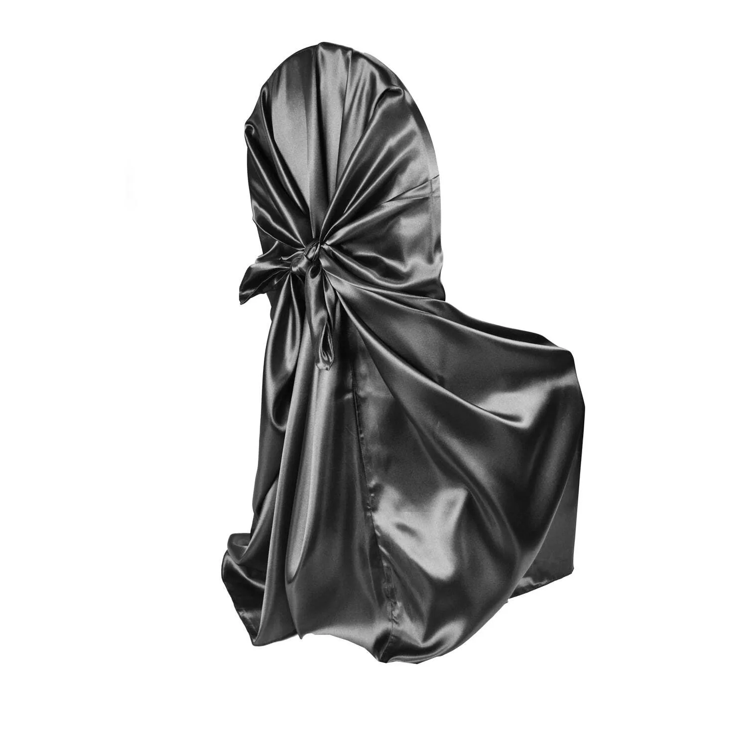 BLACK UNIVERSAL SATIN CHAIR COVER 