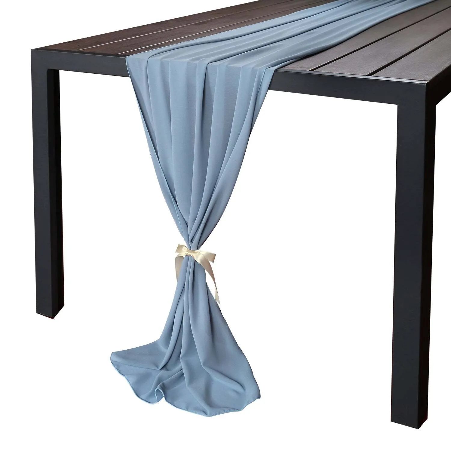 DUSTY BLUE  CHIFFON  RUNNER  27''X120''