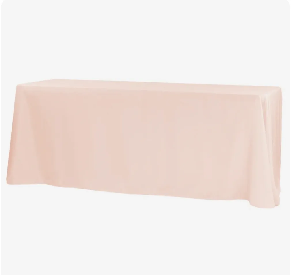 Rose Gold Polyester Rectangulare Tablecloth 90x132''