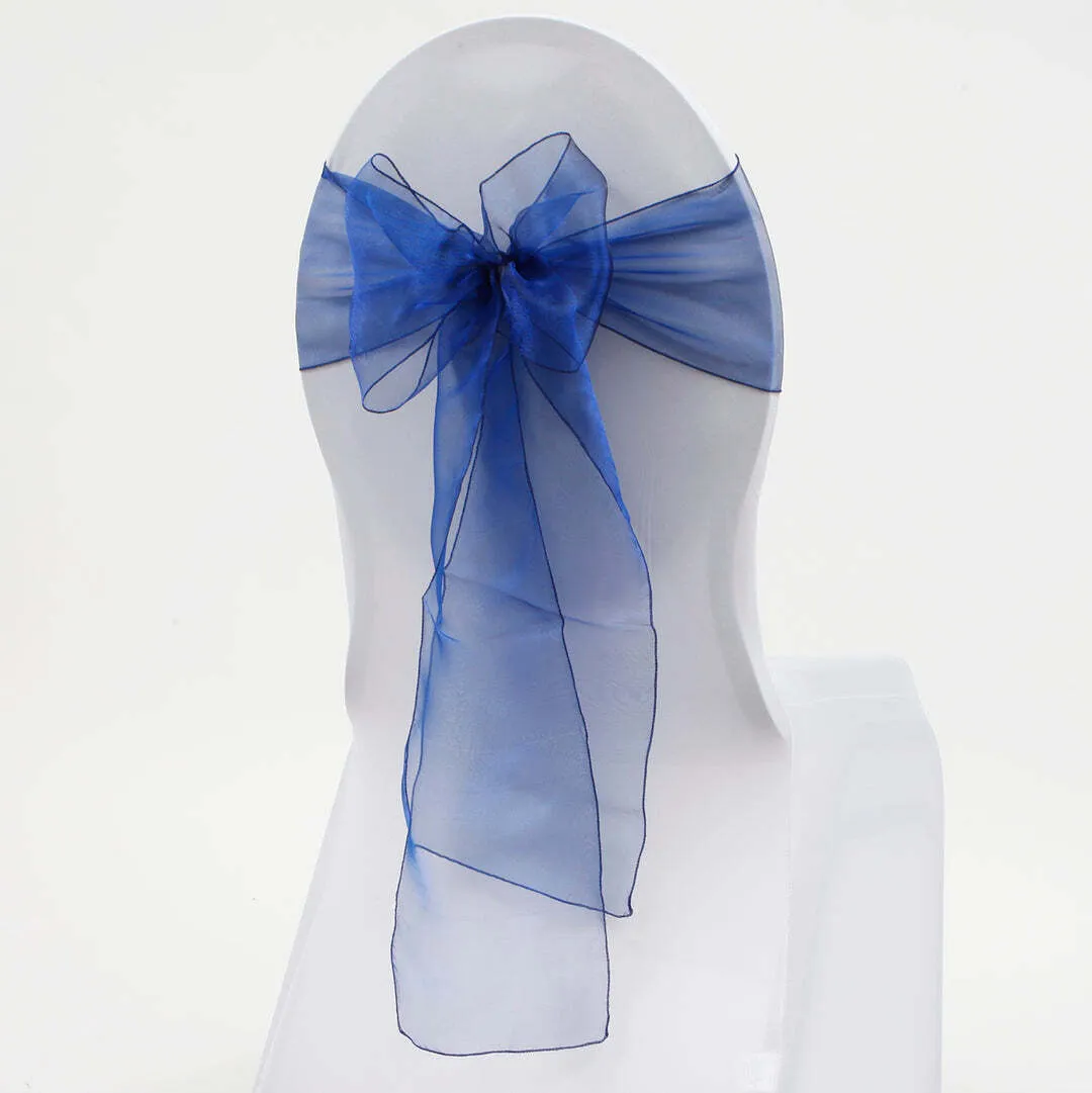 NAVY SHIMMER  ORGANZA  SASH 