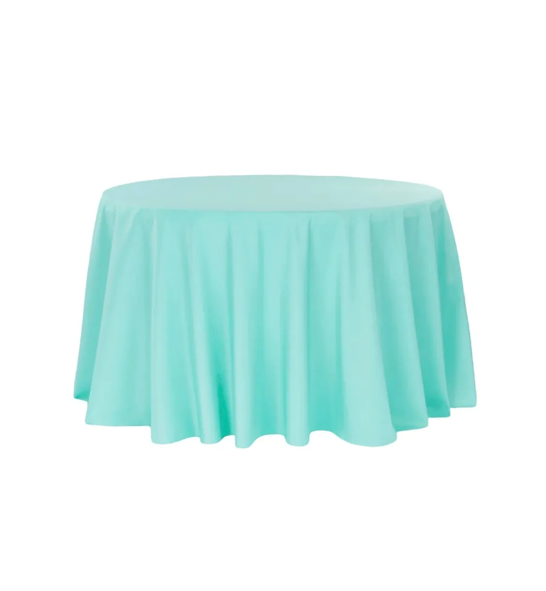 Blue Polyester Round Tablecloth 120''