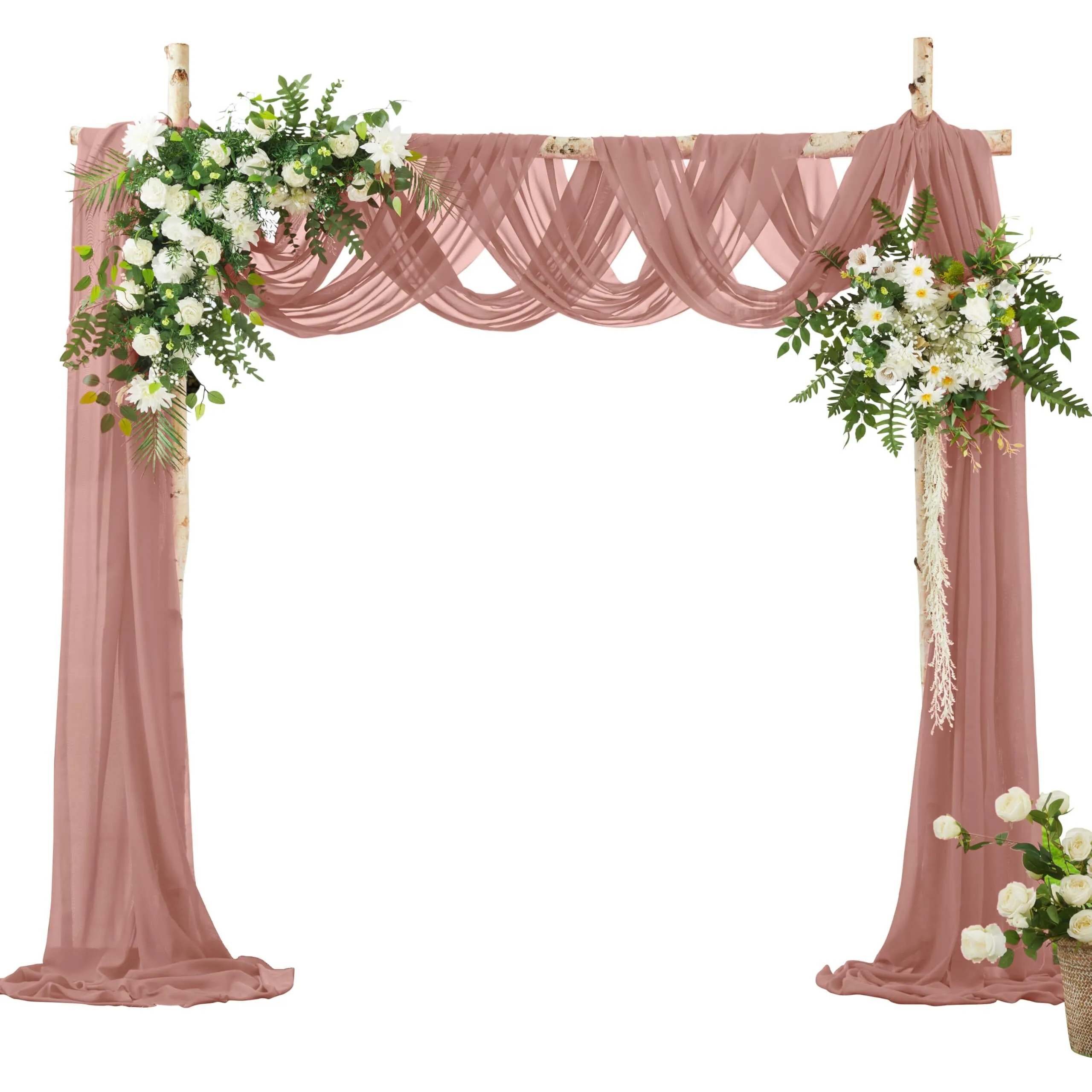 DUSTY ROSE CHIFFON ARCH DRAPERY FABRIC 30'