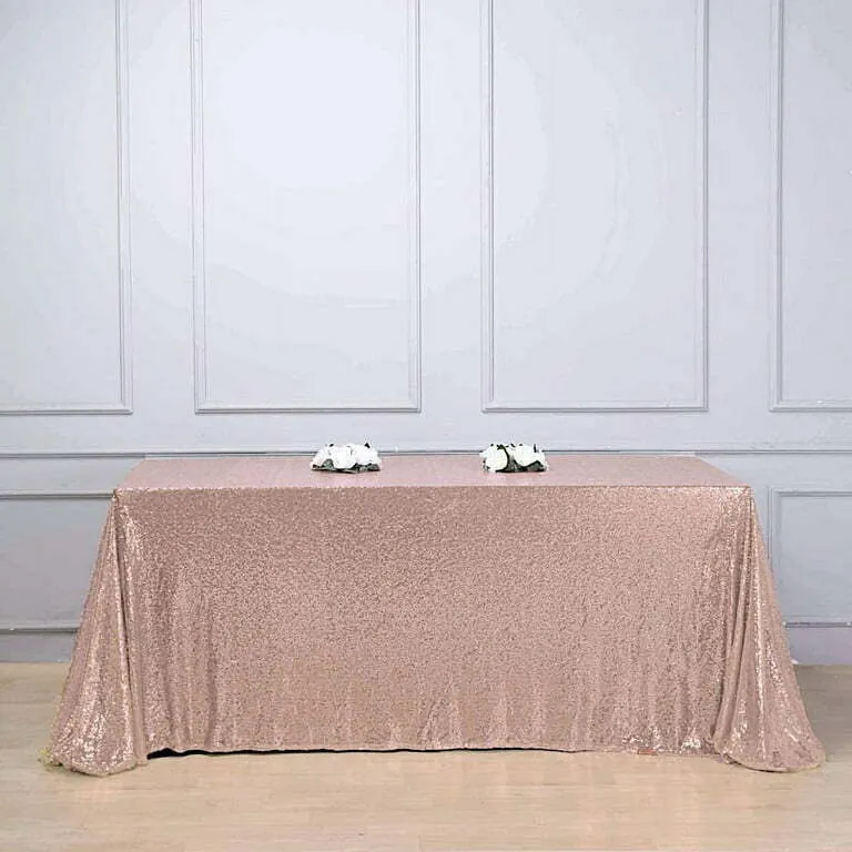 Blush Sequin Rectangulare Tablecloth 90''x132''