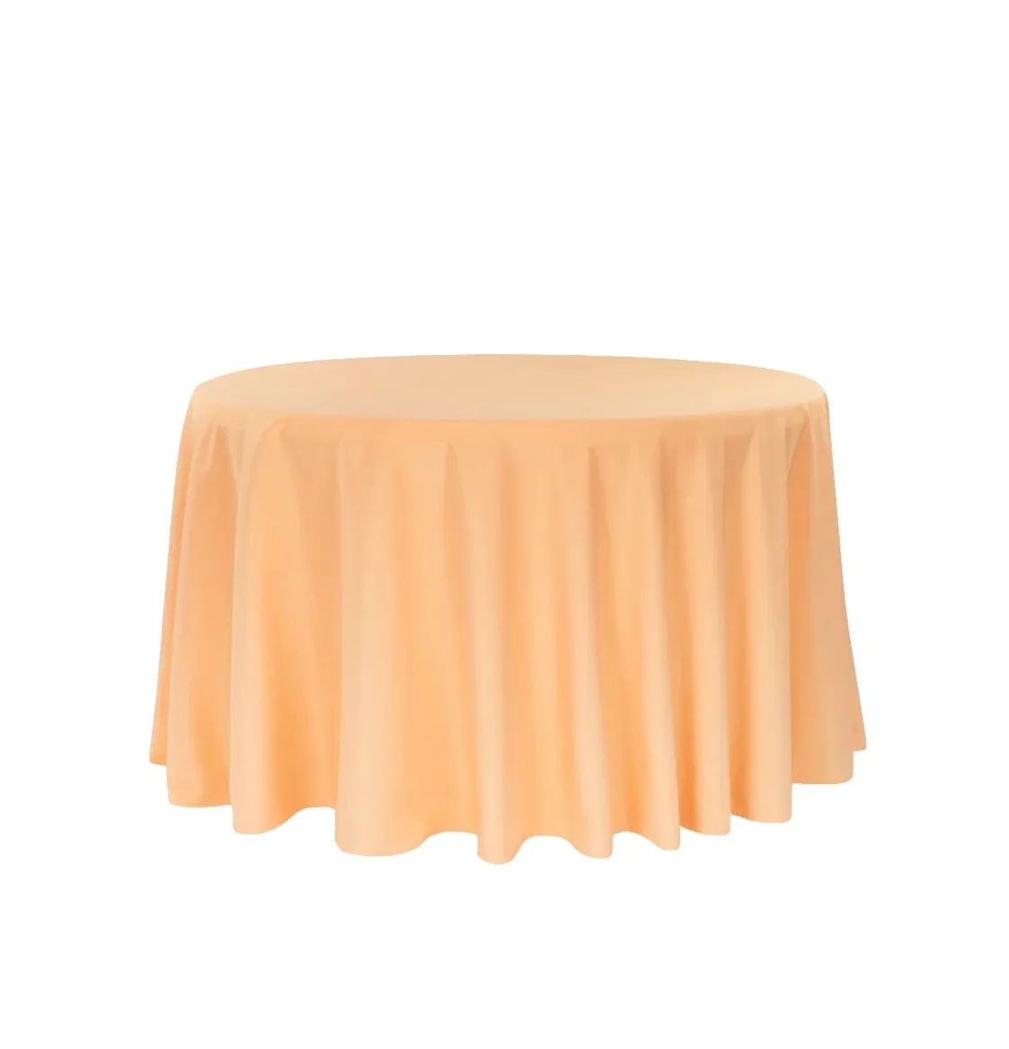 Peach Polyester Round Tablecloth 120''