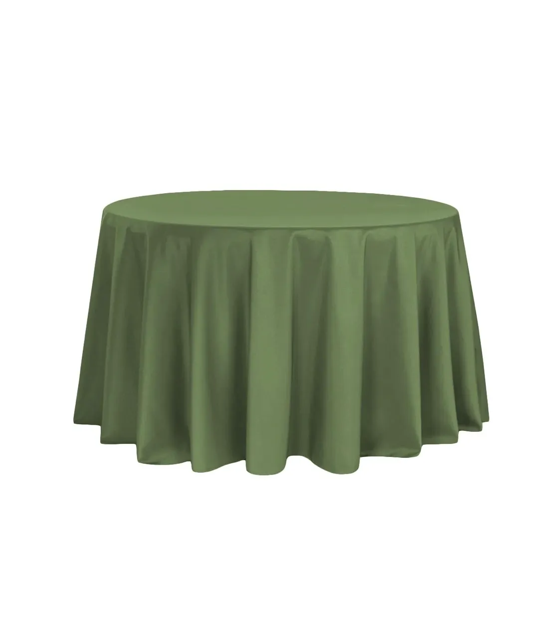 Olive Green Polyester Round Tablecloth 120''
