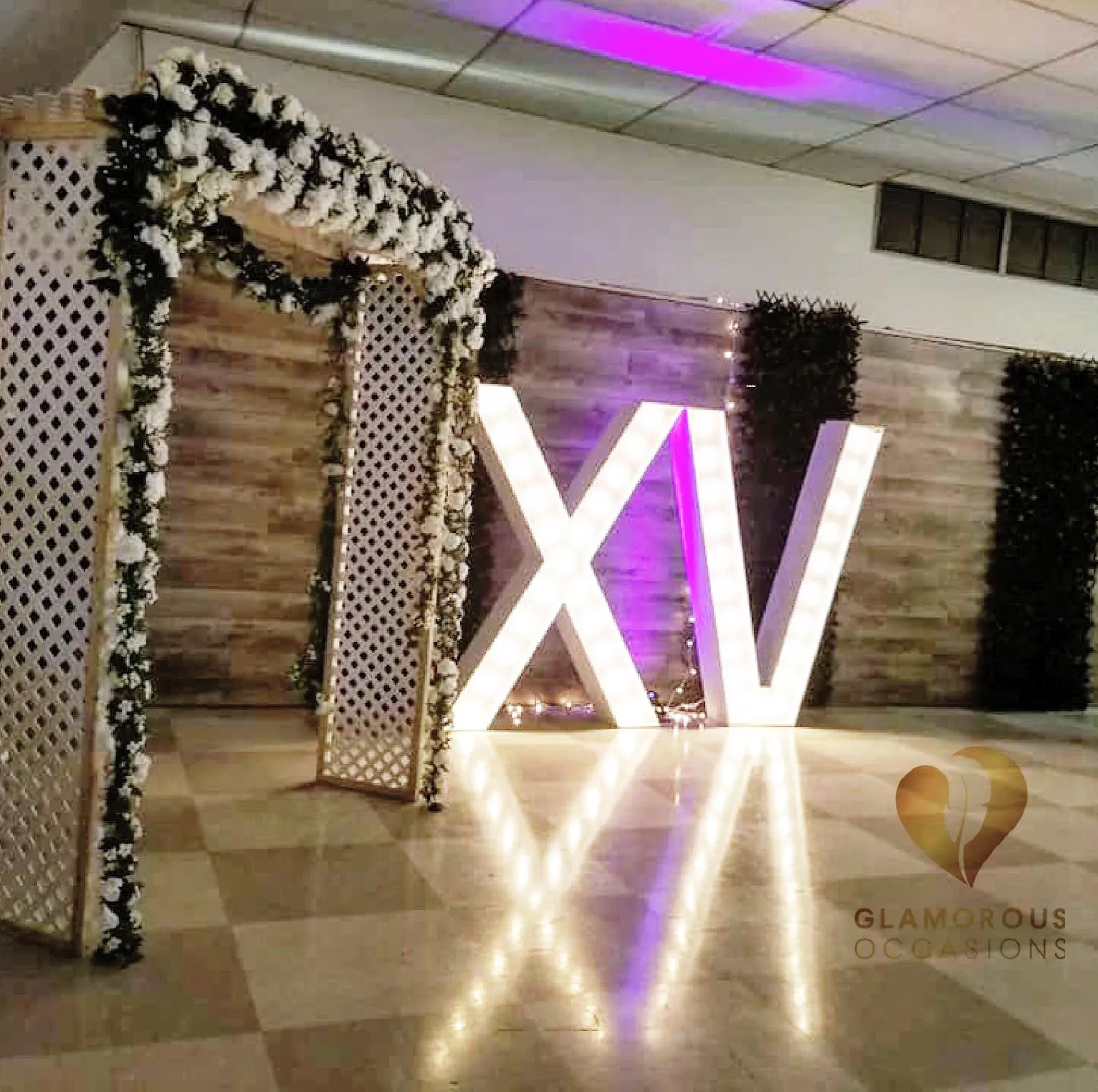 ''XV'' LETTERS 6' Ft WITH LIGHTS 