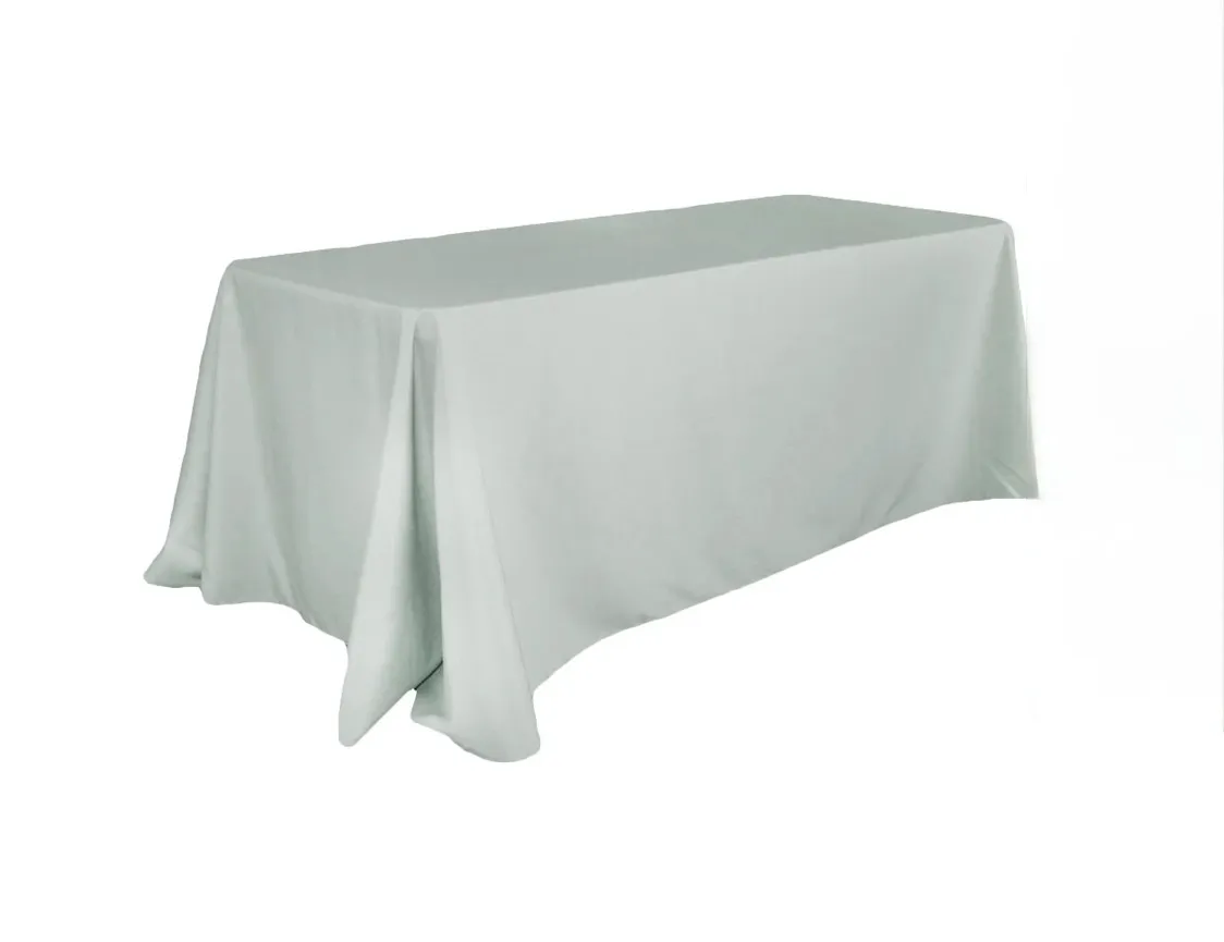 Silver Polyester Rectangulare Tablecloth 90''x156''