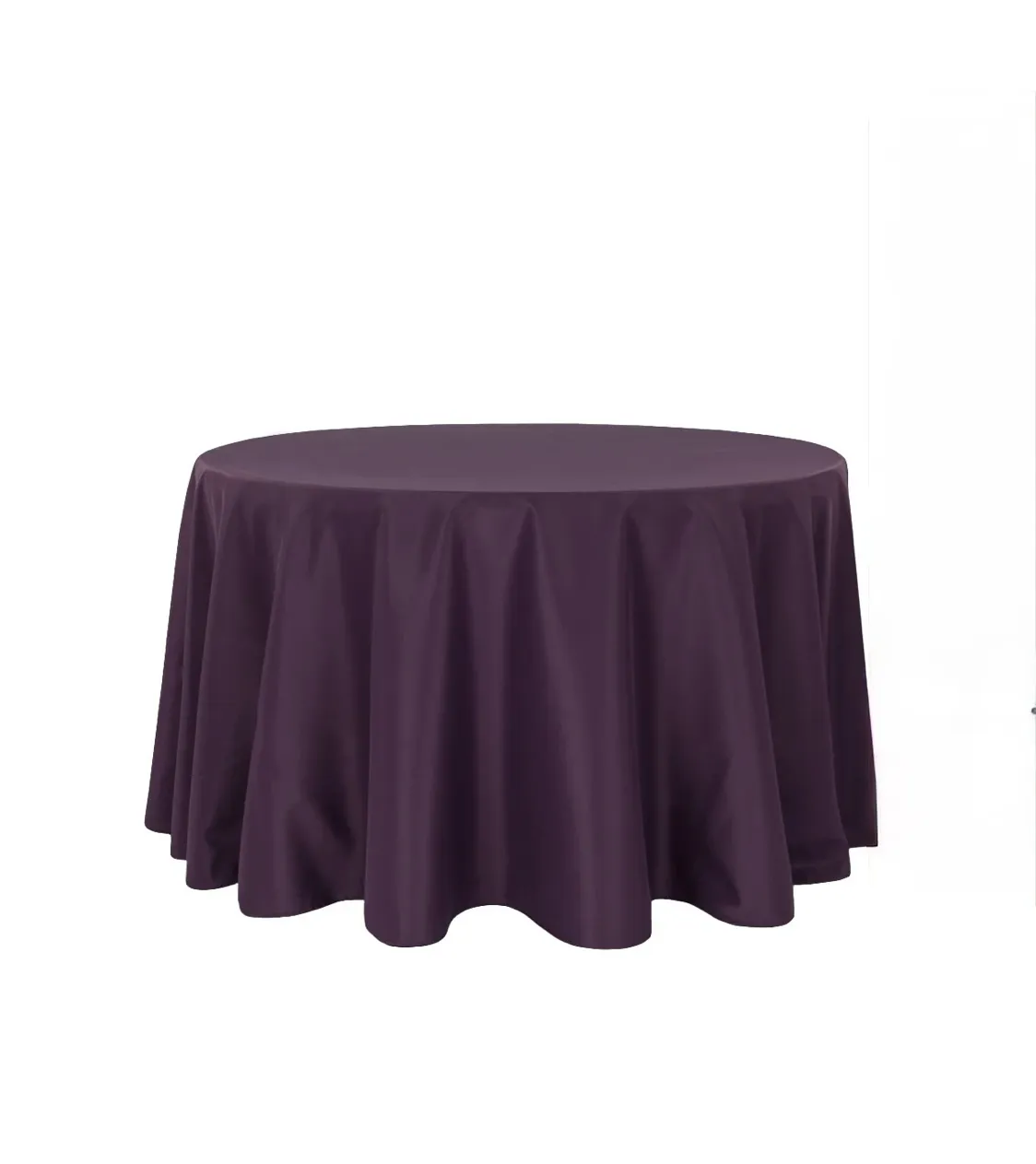 Plum Polyester Round Tablecloth 120''