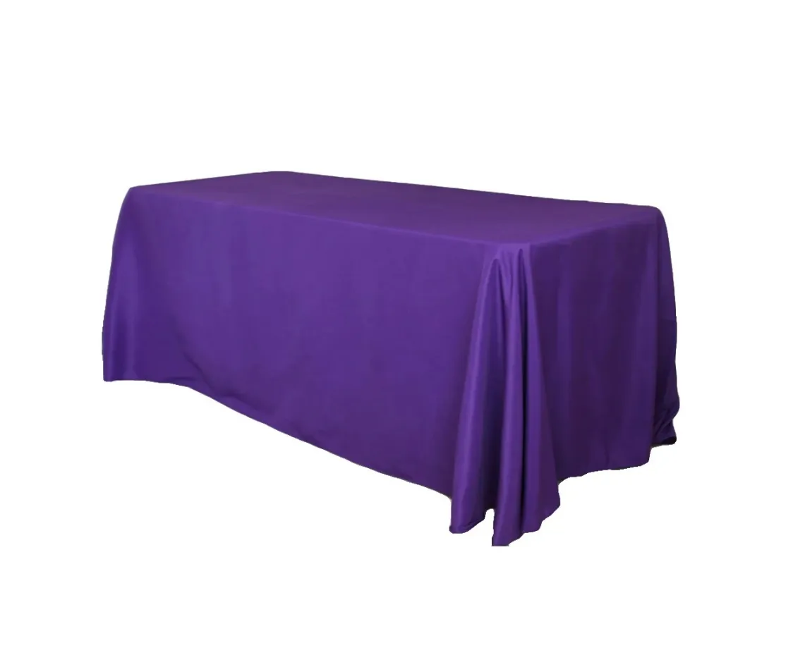 Purple Polyester Rectangular Tablecloth 90''x156''