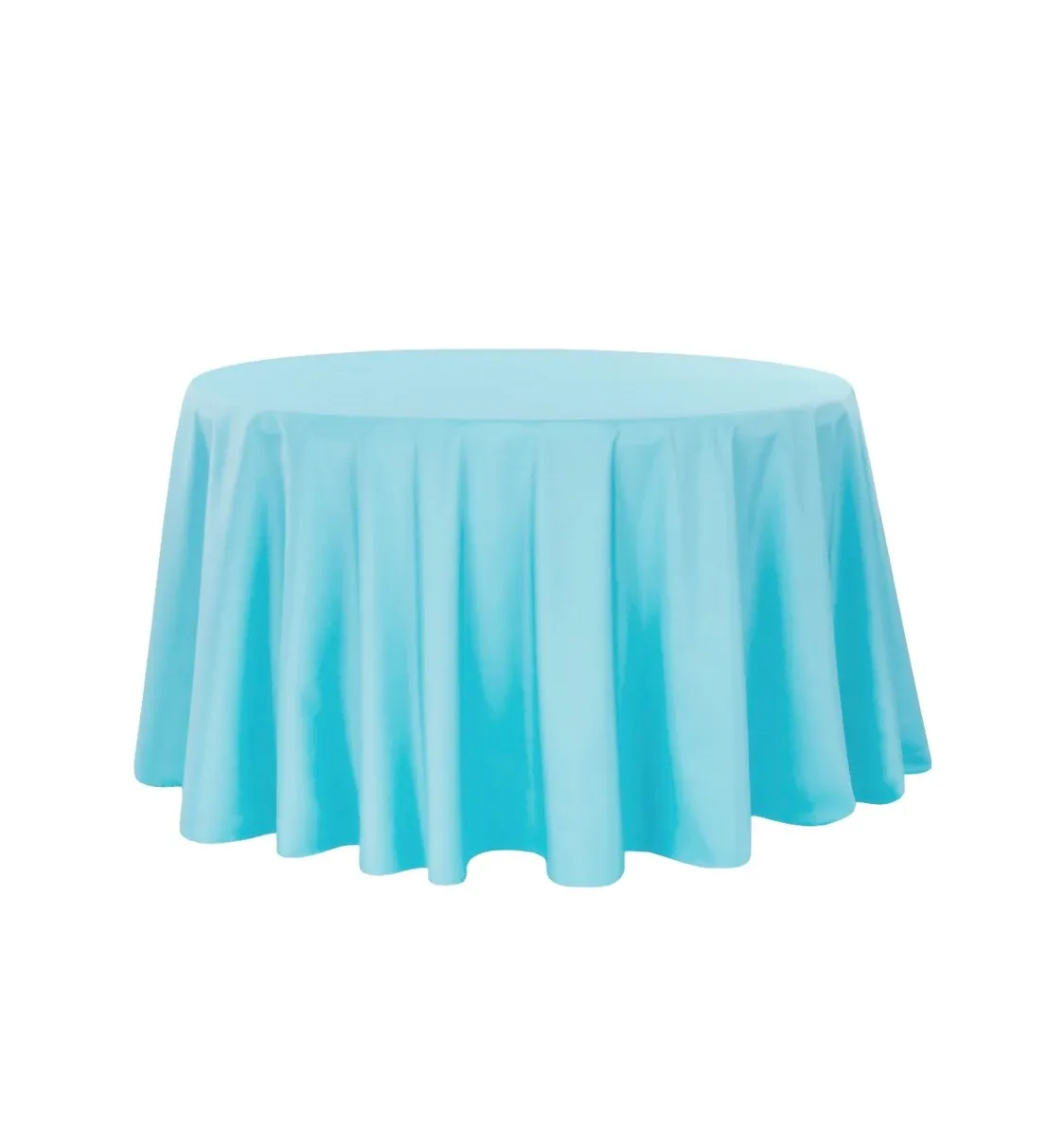 Aqua Blue Polyester Round Tablecloth 120''