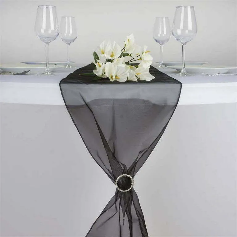 BLACK  ORGANZA RUNNERS 14''X108''
