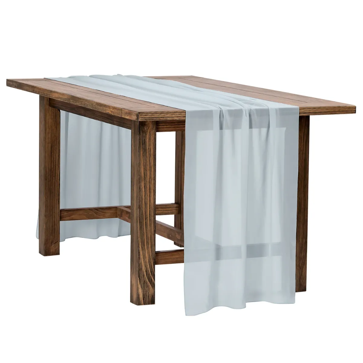Dusty Blue Chiffon Table Runner 10FT x 27" - Rental