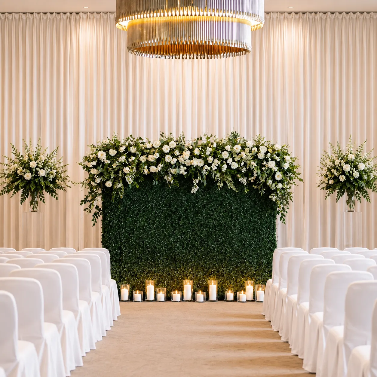 Party Rental Boxwood Greenery Flower Grass Wall Backdrop Only