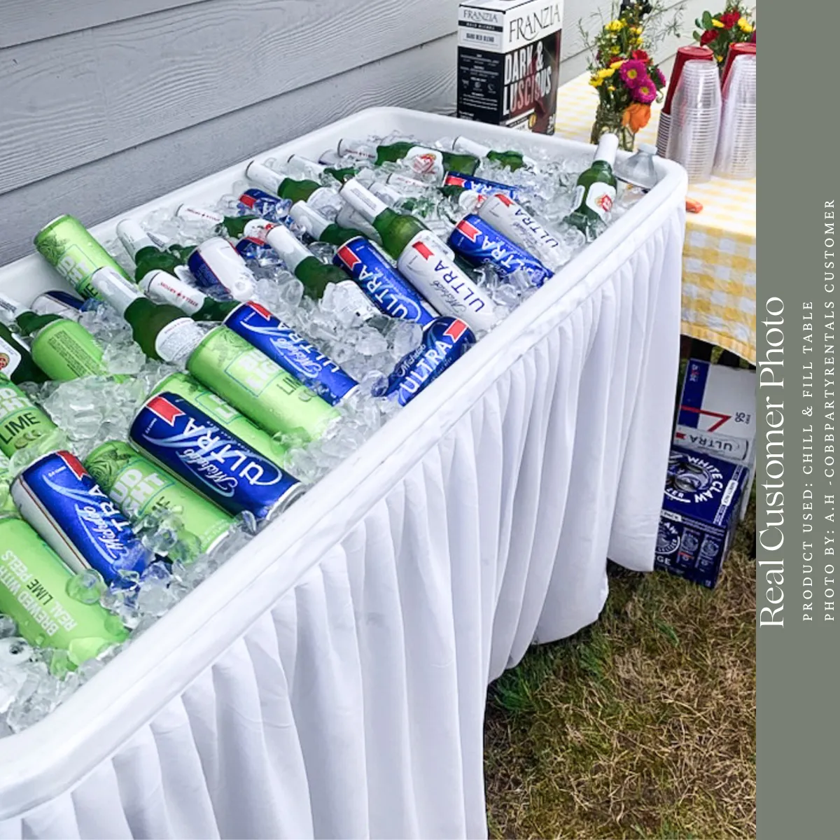 Portable  Chill-n-Fill Ice Table For Rent 