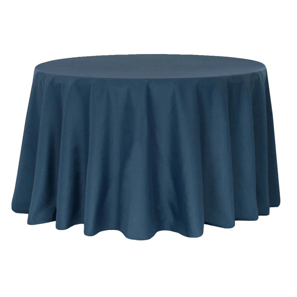 Navy Blue Round 120inch Polyester Table Cover