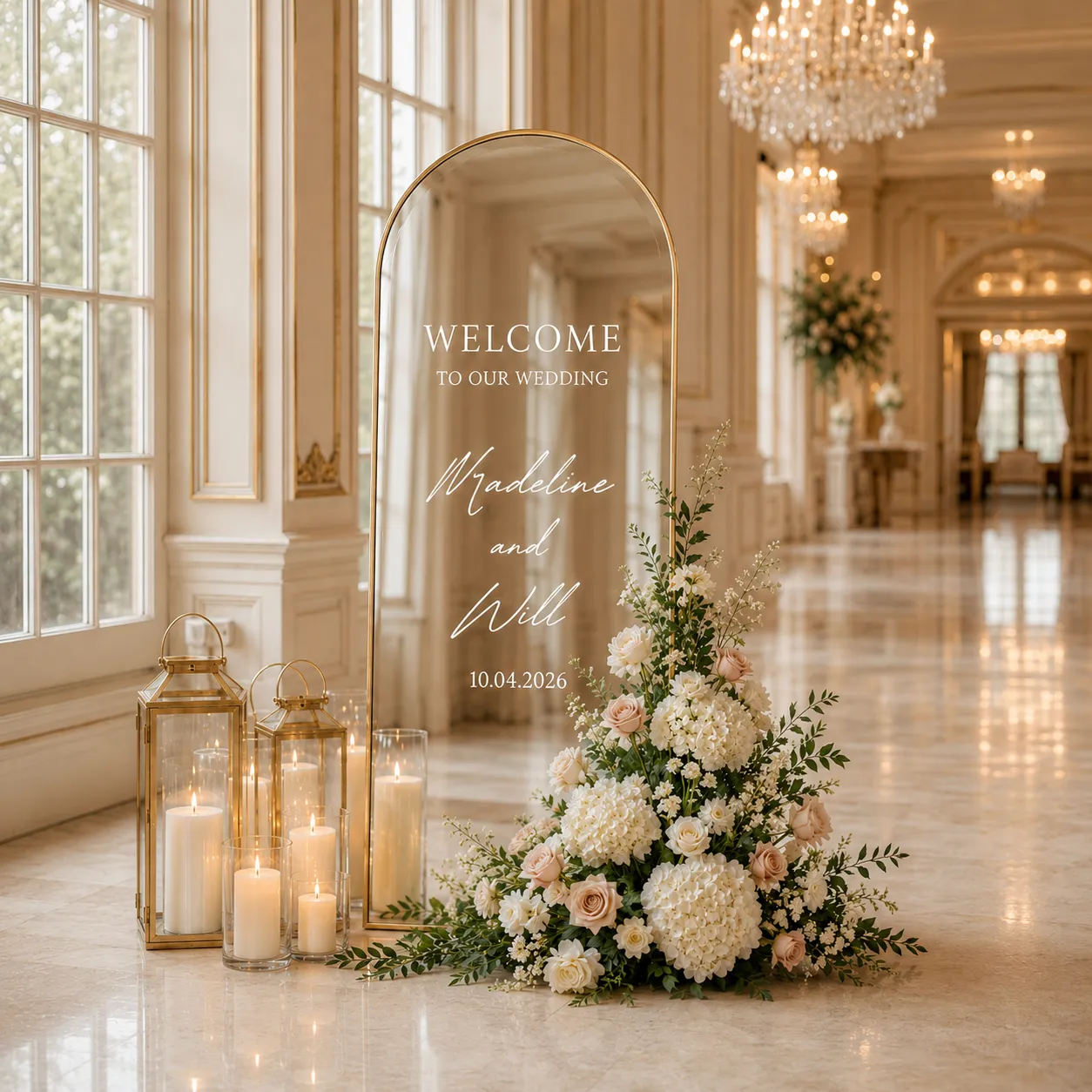 Luxury Wedding Mirror Welcome Sign Rental Atlanta, GA