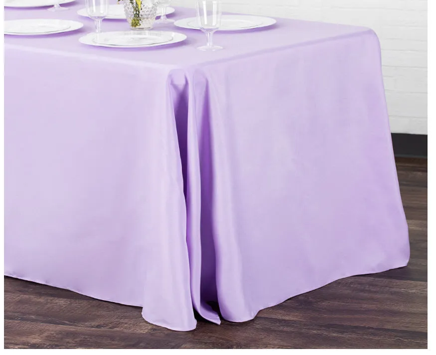 Party Rental Lavendar Rectangular Table Cover Linen - Loose Fit 90"x132"
