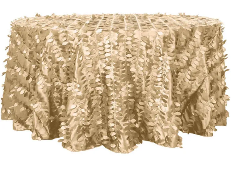 Rental Petal Round Table Cover - Gold   