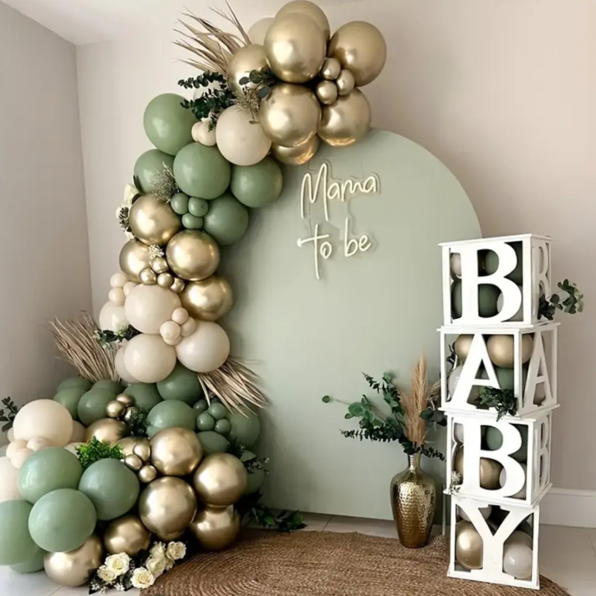 Sange Gold Sand  Premade Grab and Go Balloon Garland Only– Ready-To-Use Balloon Decor for Atlanta Events, Birthdays, Baby Showers & Weddings