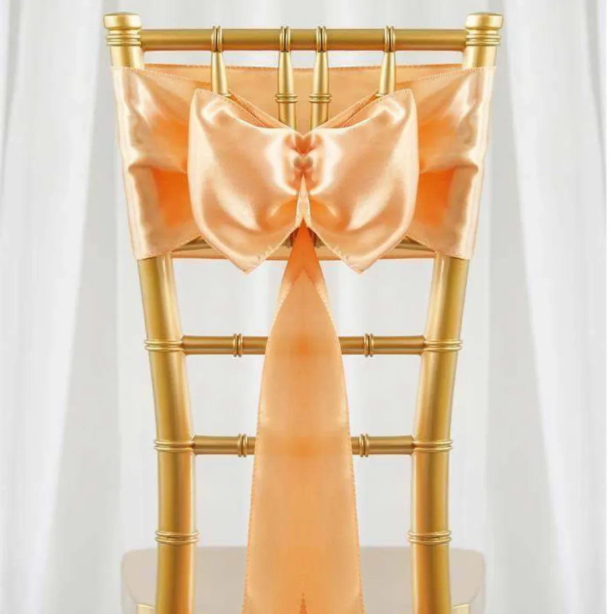 Coral Chair Sash Rental for Gold Chiavari Chairs