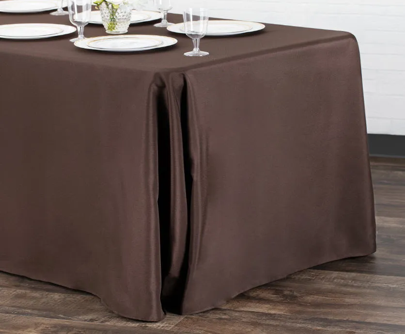 Party Rental Brown Rectangular Table Cover Linen - Loose Fit  90"x132" 